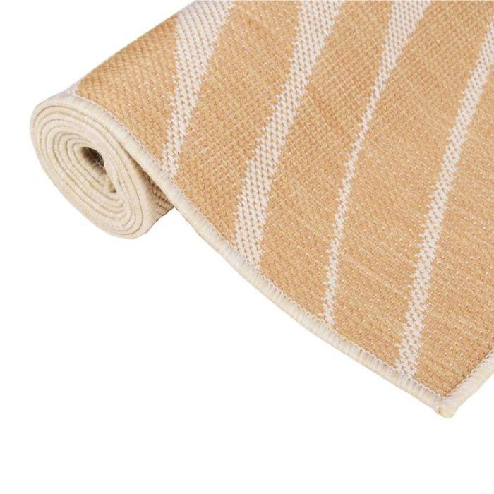 VidaXL Tapis à tissage plat d'extérieur 80x150 cm Motif de feuille