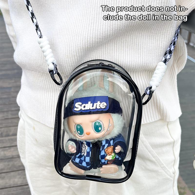 Clear Crossbody Labubu Doll Bag Protective Cover Doll Hanging Bag Doll Walk Bag