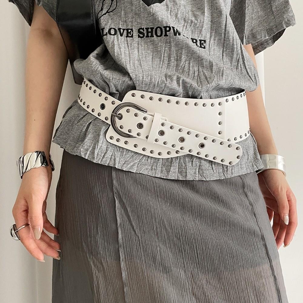 Pu Leather Extra Wide Belt Harajuku Waist Strap Fashion Waist Belts For Women