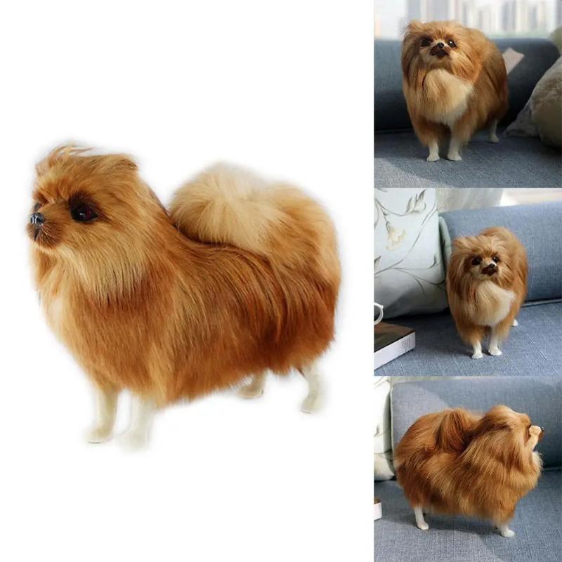 Realistisk Pomeranian Simuleringsleke Hundevalp Naturtro ledsagerleketøy Håndlaget Drop Dog Pet Leker Simulering Utstoppet Shipp G7D7