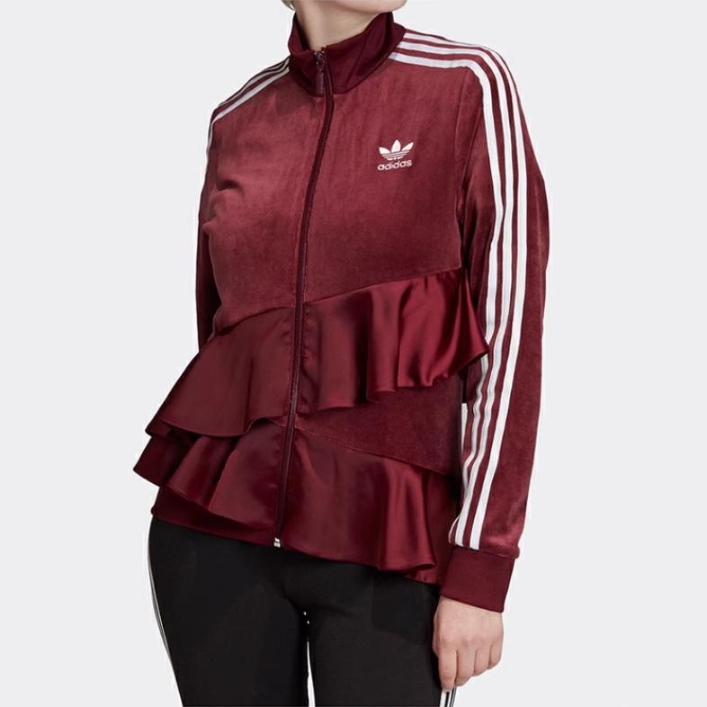 adidas Originals Samtgefühl Mantel Damen Bordeauxrot FT9884