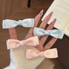 Trend Kawaii Pastel Bow Hair Clips Set for Girls Pink Blue Polka Dot Satin Hair Barrettes Daily Party Hair Accessories Gift