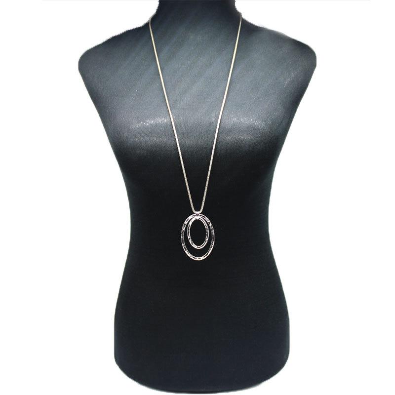 European and American new accessories, hipster collarbone chain, exaggerated retro large circle necklace does not fade серебряный