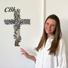Farbverlauf Metallkunst Kreuz Wandkunst, Lebensbaum Hängende Kreuze Dekoration Dekoration, für Garten Wohnzimmer Schlafzimmer