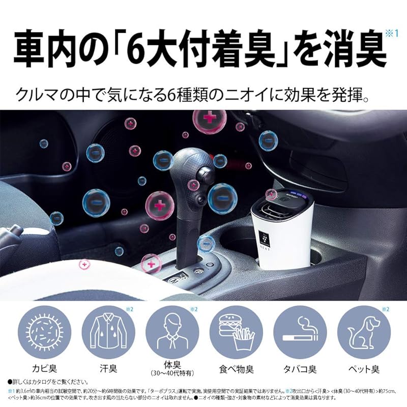 Sharp Plasmacluster Ion Generator, Cup-Shaped, for Car Use, Highest Concentration, NEXT (50,000), Deodorizing, Black, IG-MX15-B