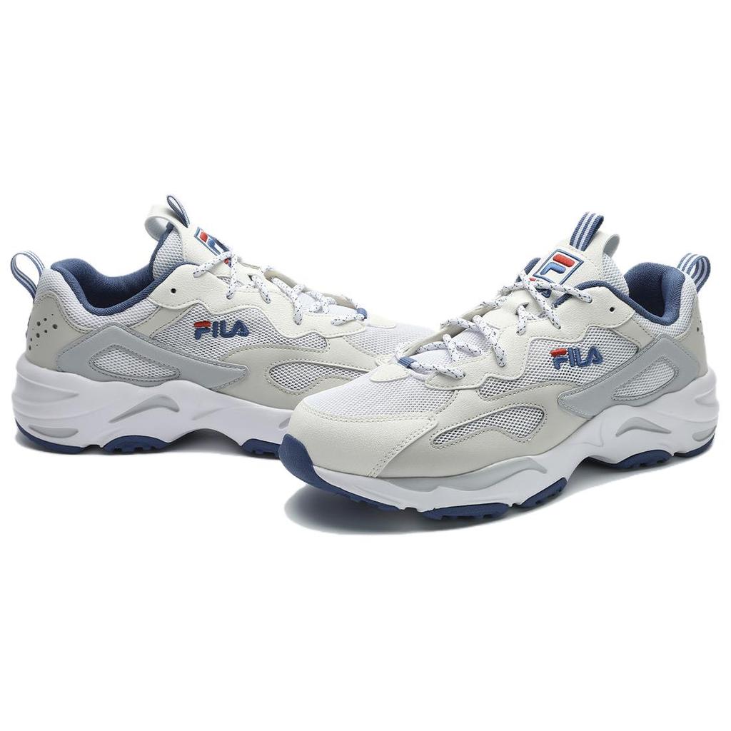 New FILA Tracer Durable Breathable Lightweight Low Top Casual Shoes Men's White Gray F12M422113FWL