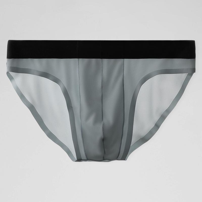 Men's Ice Silk Seamless Breathable Triangle Underwear - Ultra-Thin, Transparent, Sexy Summer Shorts