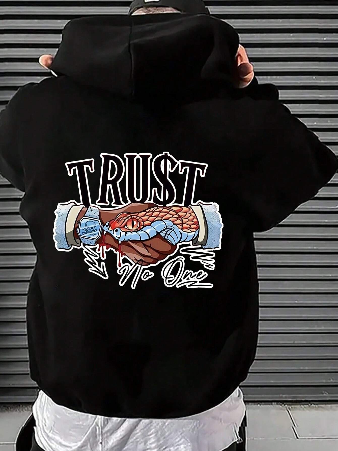 

Мужское худи с длинным рукавом и принтом букв Manfinity Dauomo XL