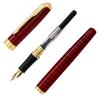 Gullor Calligraphy and Art Fountain Pen 388 Black with Red Grain and Golden Medium Nib