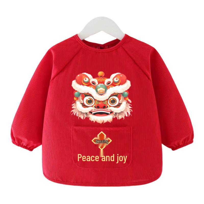 Waterproof Stain-Proof Baby Coveralls: Stylish Long Sleeve Infant Outerwear for Boys & Girls - Perfect for Autumn, Winter, and Chinese New Year.