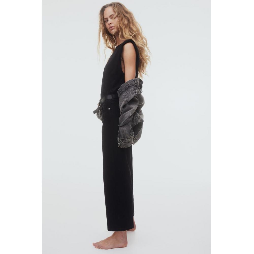 

Укороченные джинсы HM с высокой талией, черные