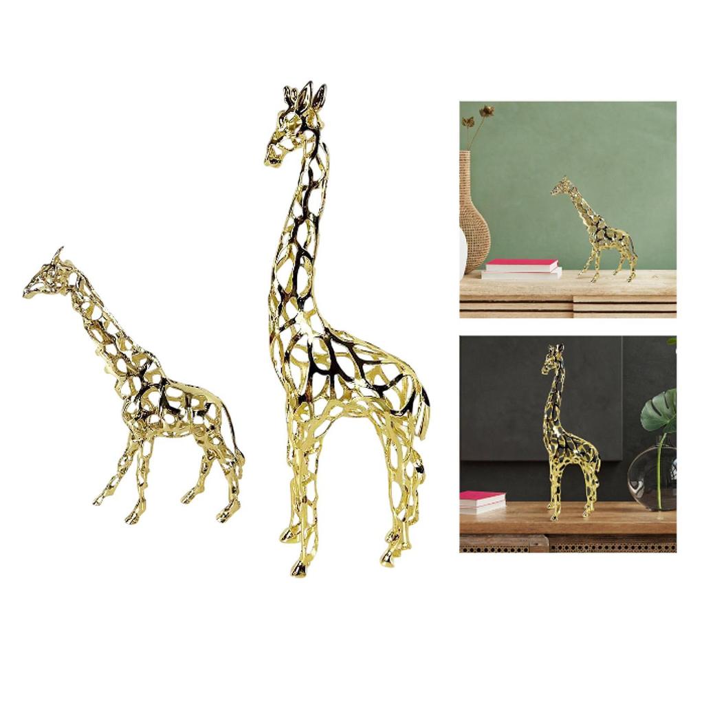 Giraff Metallprydnad Ihålig Djurskulptur för Inomhuskontor TV-bänk