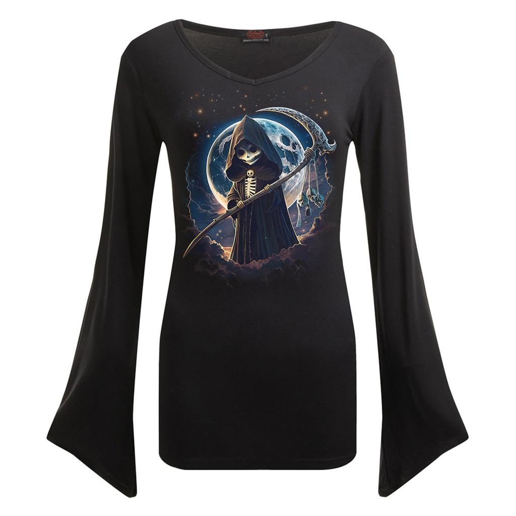 Spiral Womens/Ladies Reaperette Gothic Flared T-Shirt