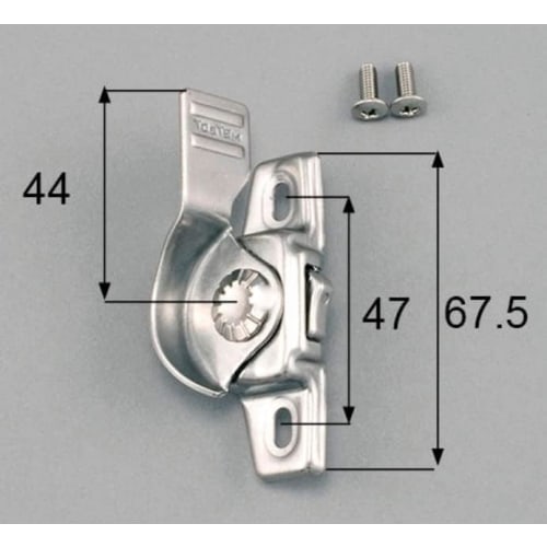 Compatible with TOSTEM, Tostem, and Toyo sashes. Crescent lock, for double-hung and sweep-out windows, Taiyo (sun) sign, TP61L1. Tostem-013-1 Silver.