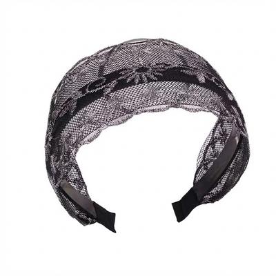 Cute Wide Side Lace Mesh Hair Band Non Slip Flowers Hair Hoop Elastic Hollow Pattern Hollow Headwear Hair Accessories