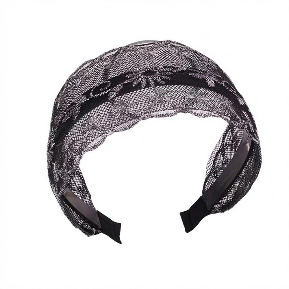 

Cute Wide Side Lace Mesh Hair Band Non Slip Flowers Hair Hoop Elastic Hollow Pattern Hollow Headwear Hair Accessories