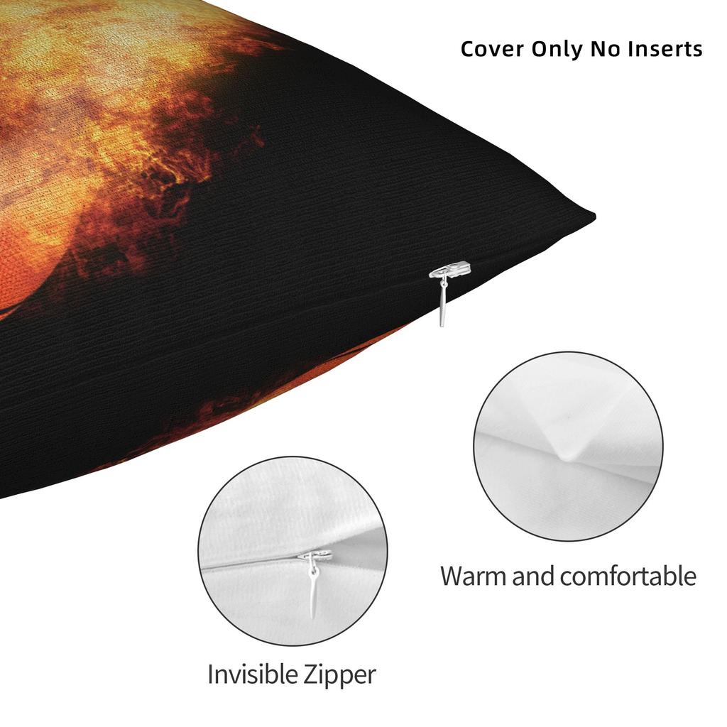 Flaming Basketball Square Pillowcases Polyester Sofa Cushion Case Cool Home Decoration Pillowcase 45*45