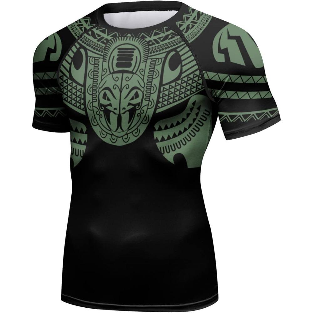Red Plume Mens 3D Digital Printing Short Sleeve T-Shirt Outdoor Running Yoga Fitness Tight Shirt for Men