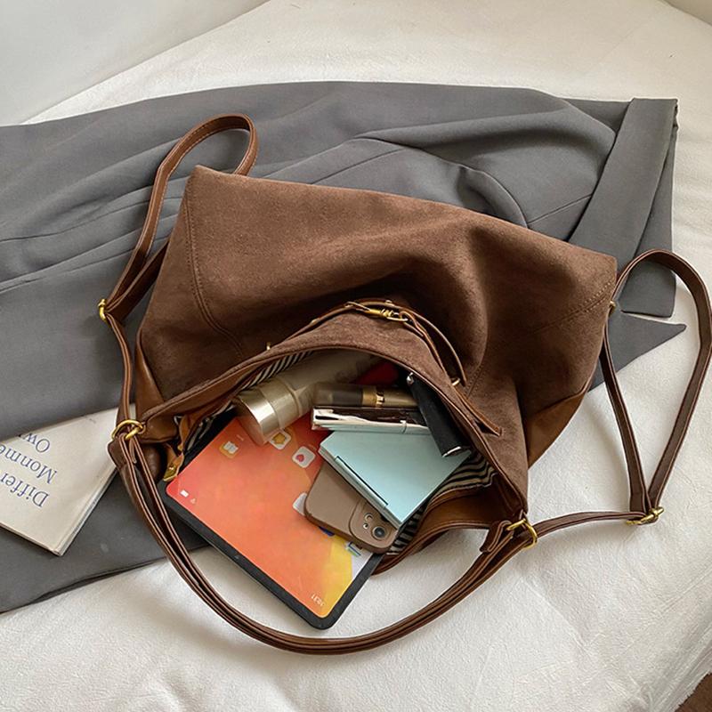 Yogodlns Lazy Style Retro Single Shoulder Underarm Bag Minimalist Tote Bag Large Capacity Commuting Bag Crossbody Bags