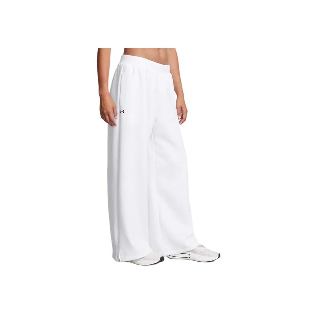 Under Armour Unstoppable Fleece Wide Leg Pants Women Pants White 1386490-100