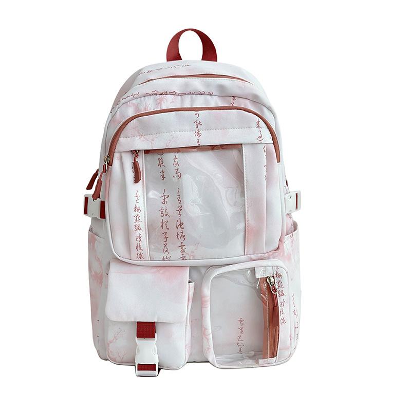 

Новый школьный рюкзак для студентов, женский, большой вместимости, литературный и универсальный, для средней школы, старшей школы, для досуга, для кампуса, модный розовый