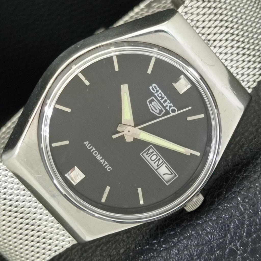 

SEIKO 5 AUTOMATIC 6309A JAPAN MENS VINTAGE BLACK COLOR DIAL WATCH a701668-5 R206c-a701668