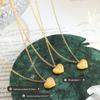 Qiong Yao 18K Gold-Plated Heart Couple Necklace - Trendy Titanium Steel Clavicle Chain P051