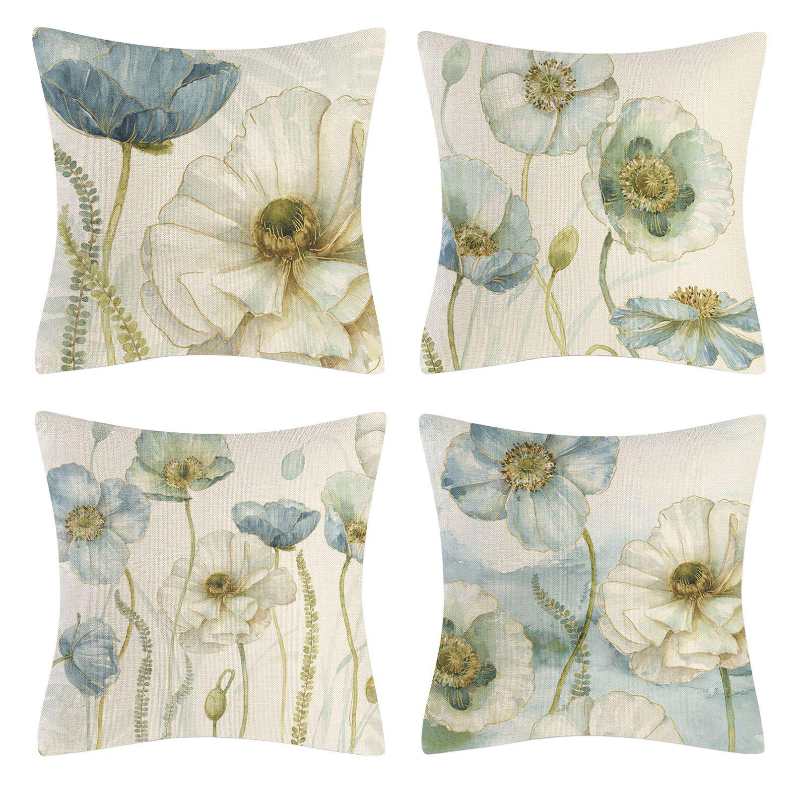 

Льняні наволочки з мультяшним візерунком - теплий набір декору для дивана з 4 предметів 45x45 Pillowcase