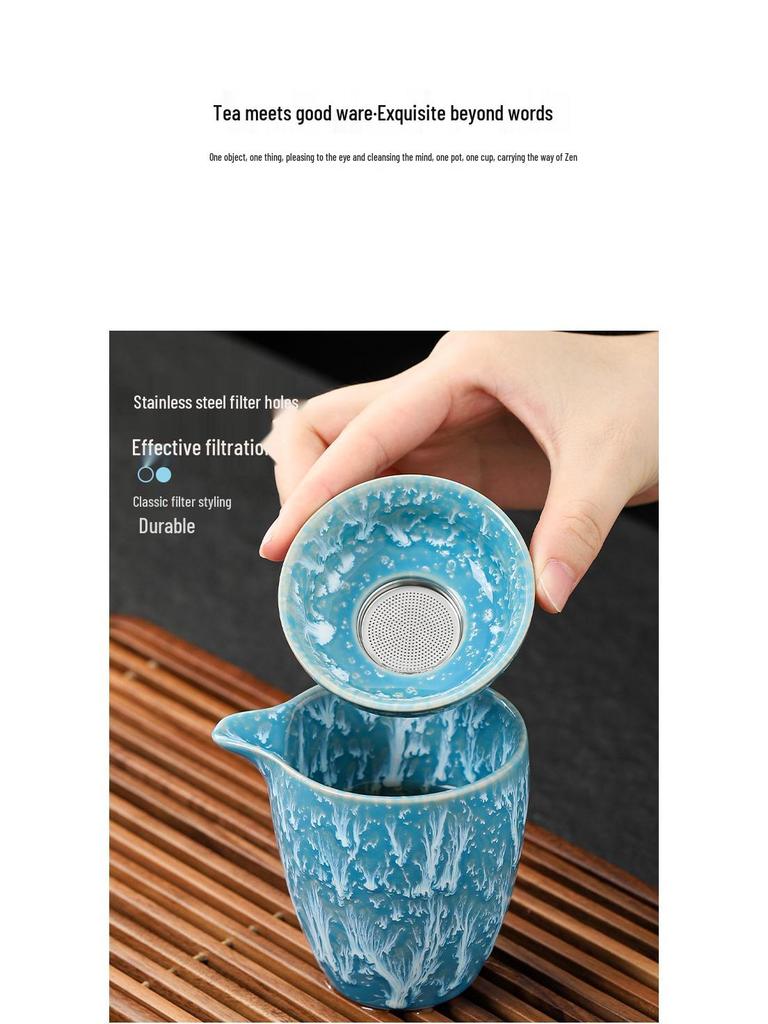 Tenmoku Glaze Kung Fu Tea Set: Teapot, Gaiwan, Jianzhan, Infuser, Gift Box