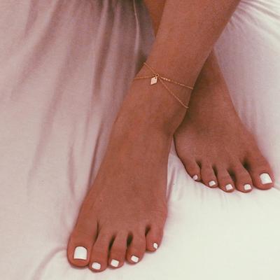 Boho Cavigliera a doppia catena Delicato braccialetto alla caviglia gioielli bohémien per le donne Gioielli per i piedi Estate