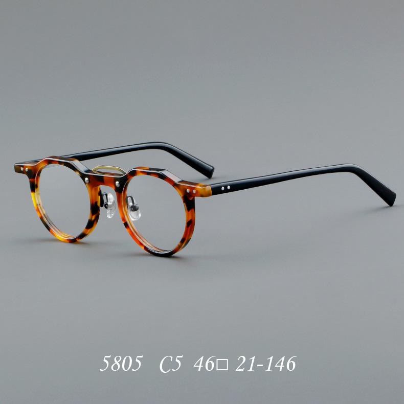 

Винтажная круглая оправа для очков из ацетата для мужчин Оправа для очков по рецепту Пресбиопия Миопия Женская Очки Дизайн Люксового Бренда 0