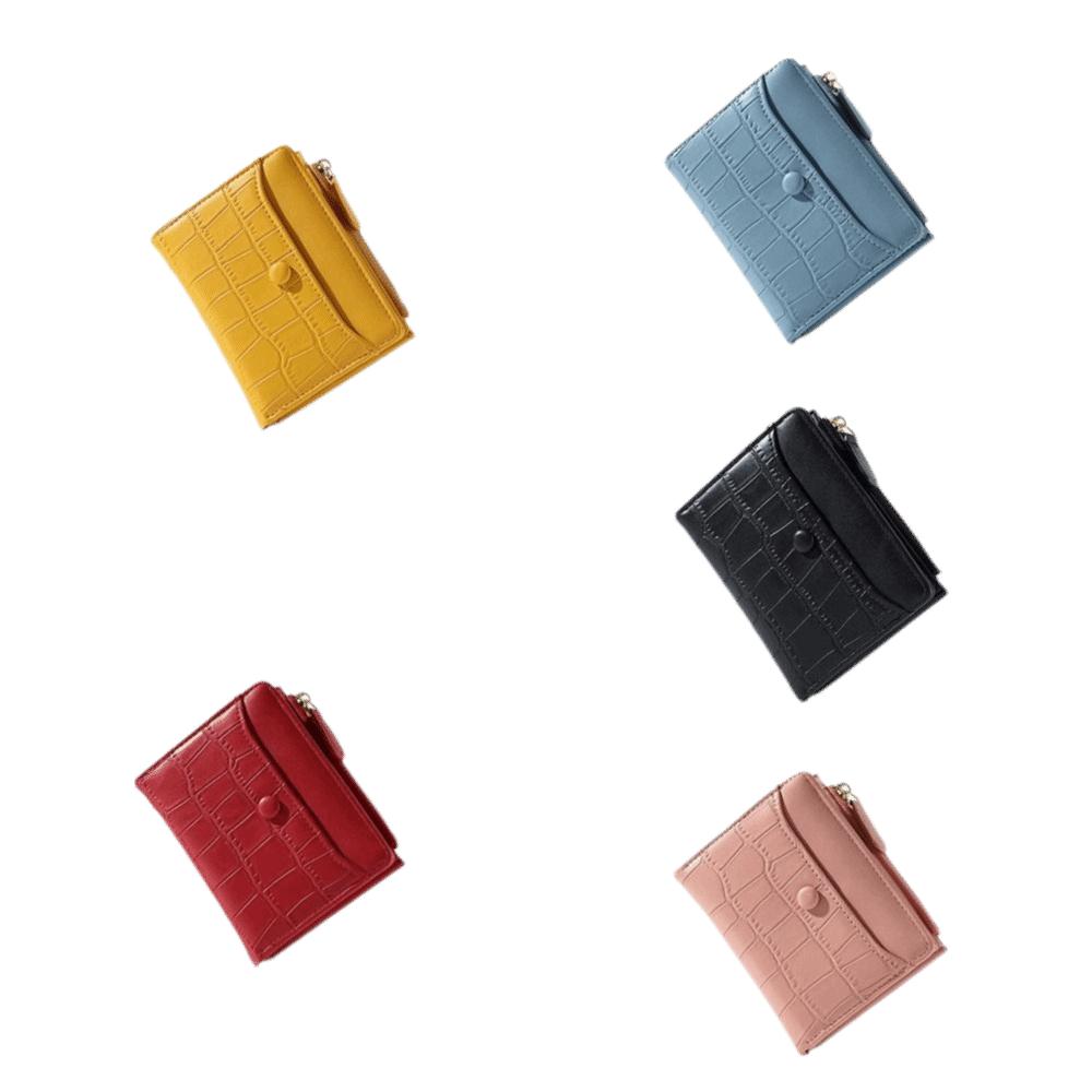 Waterproof Crocodile Pattern Wallet Short Multiple Card Holder PU Leather Coin Purse  School