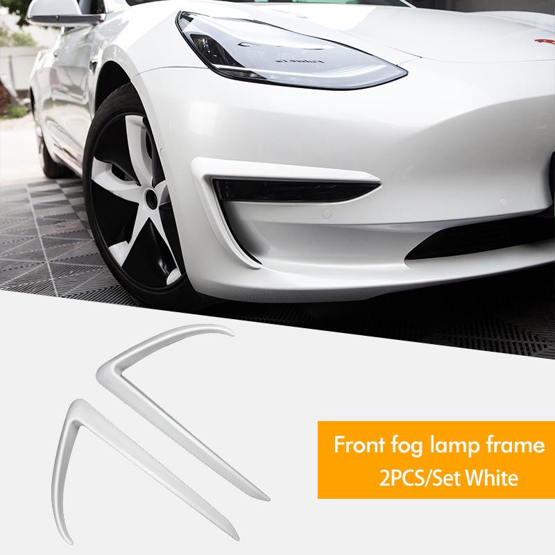 Heenvn Front Blade Trim Für Tesla Modell 3 2021 Zubehör Matte Carbon Fiber ABS Schwarz Weiß Auto Zubehör Model3 2022