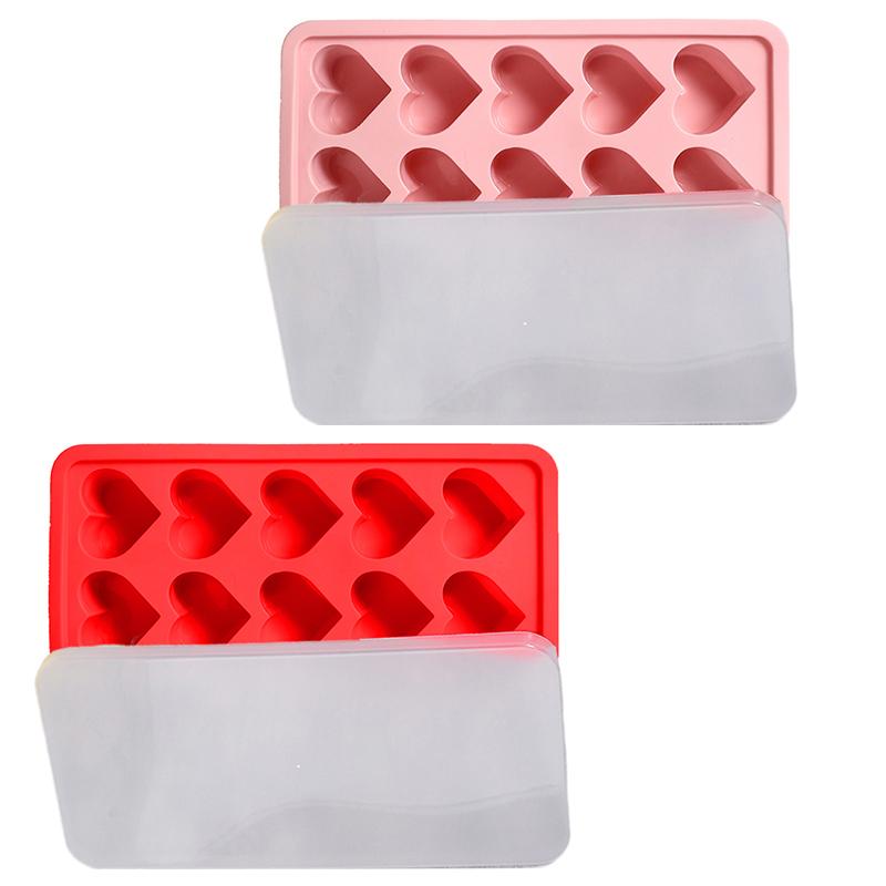 2Pcs Multifunction Heart Shape Ice Cube Mold, Pudding Candy Whiskey Kitchen Accessories, Party Supplies, Valentine'S Day, 2Pc