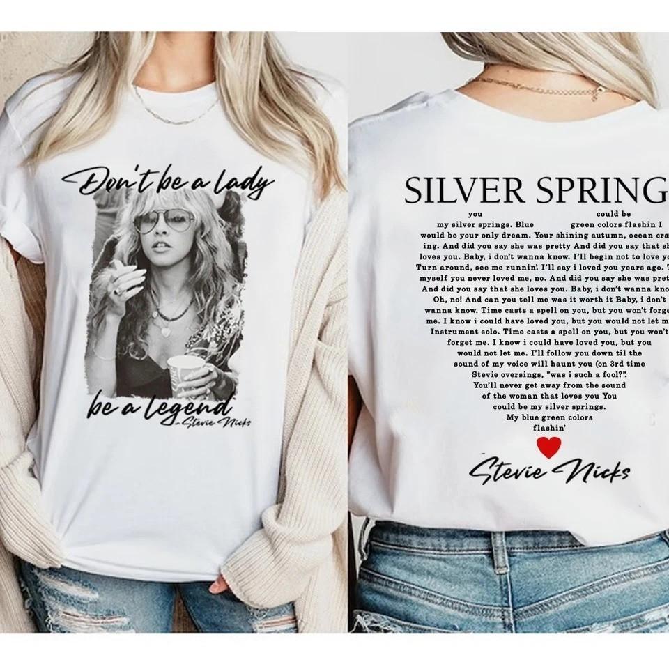 Retro Stevie Nicks Silver Springs Shirt Stevie Nicks Song Lyrics 2-Sided Shirt Unisex T-Shirt XXL