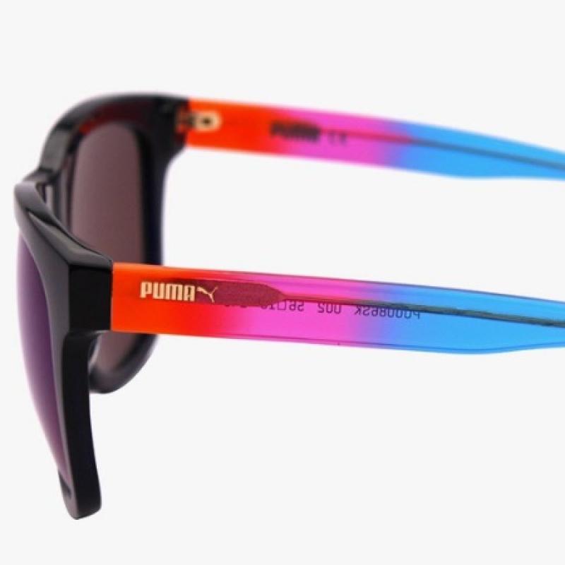 Puma Pu0086sk 002 Square Horn Rimmed Over Asian Fit Mirror Sunglasses