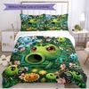 3pcs Duvet Cover Set (1*Duvet Cover + 2*Pillowcase, Without Core), Plants Vs. Zombies Print Soft All‑Season Bedding Set, Home Bedroom Decor Gift