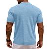 Men's Casual  Shirt - Summer Plain-color Pocketed Open-front Short-sleeved Top