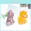Natural Crystal Unicorn Figurine Home Decor Gift With Handmade Resin Embellishments For Living Room
