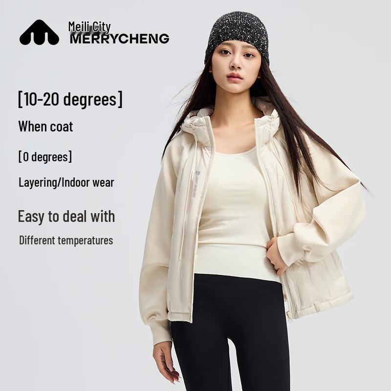 Meili City Women's 2025 Lightweight Hooded Goose Down Jacket