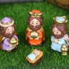 Resin Nativity Manger Ornament Cartoon Manger Group Nativity Figurine  Christmas Decoration