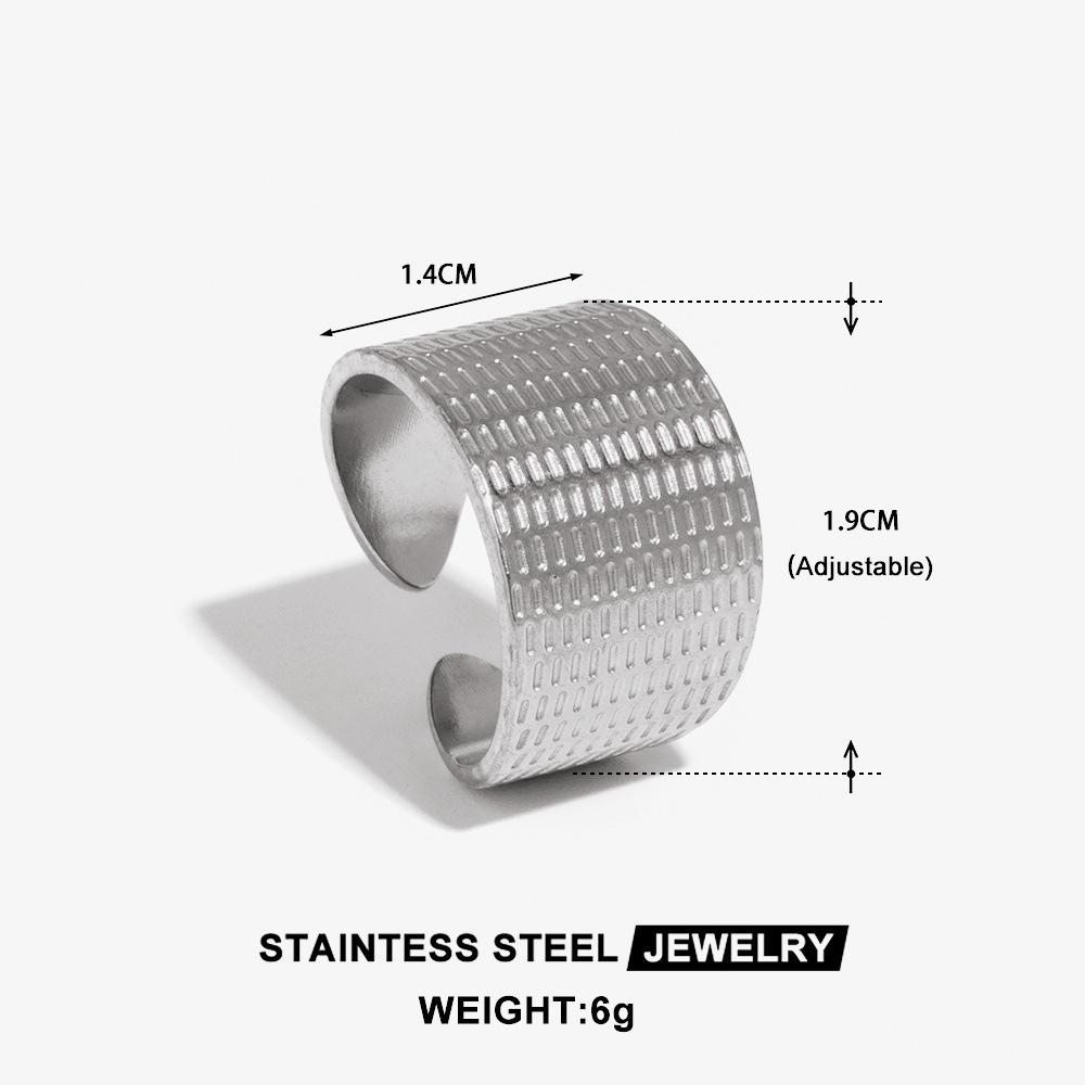 Stylish Versatile Titanium Steel Bracelet with Textured Open Design