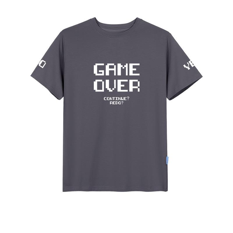 Herren Kurzarm Sommer Buchstaben T-Shirt Übergröße Locker Lässig Rot Reine Baumwolle T-Shirts Herren