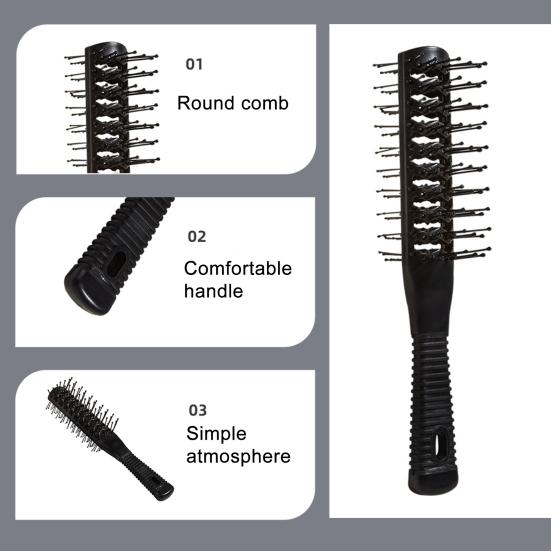 Rippenkamm, weiche Zähne, ergonomischer Griffkamm für Salon-Locken, nicht geknotet, professionelles Haar, Schwarz, für den Heimgebrauch