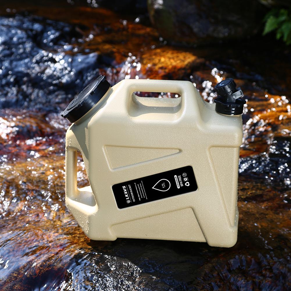 12L Portable Emergency Water Can Large Capacity Water Dispenser Carrier Water Storage Tank for Vehicle Car Outdoor Camping