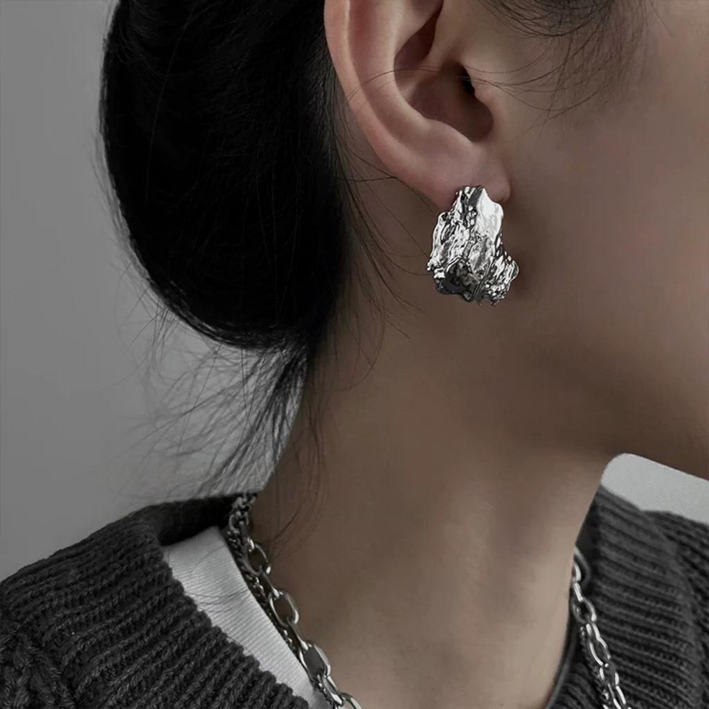 Meteorite Diamond Stud Earrings, Elegant And Sophisticated Earrings