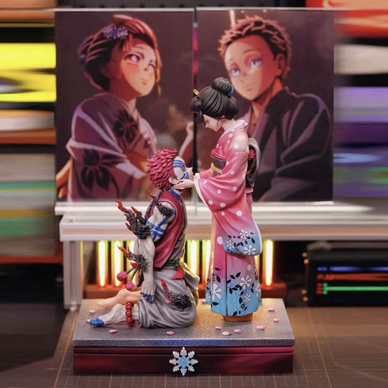 New Demon Slayer Akaza Anime Figures 27cm Akaza Koyuki Figure Pvc Statue Desktop Decoration Collection Model Toys Birthday Gifts