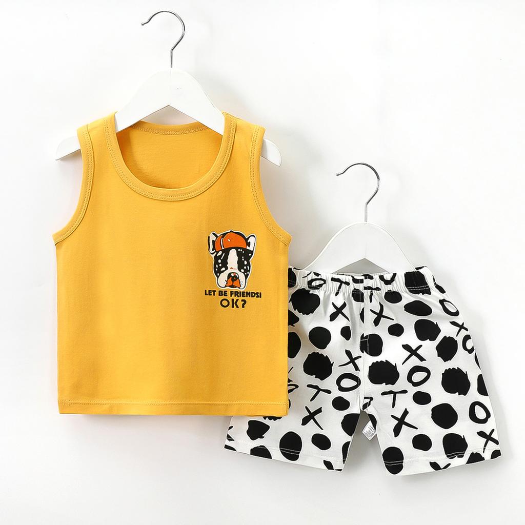 Children Sets Kids Clothes Boys Girls Vest Suit Summer Children's Clothing Baby Cotton T-Shirts Shorts Tank Top Sleeveless