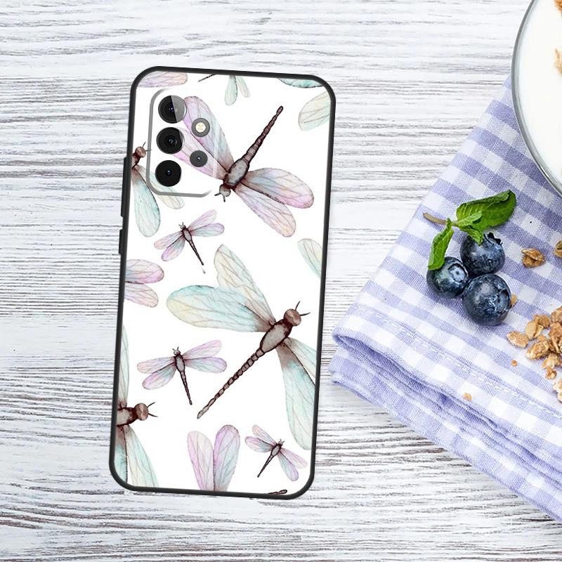 Dragonfly Insect Pattern Cover For Samsung Galaxy A15 A25 A35 A55 A53 A33 A13 A52 A32 A12 A51 A71 A14 A34 A54 Case