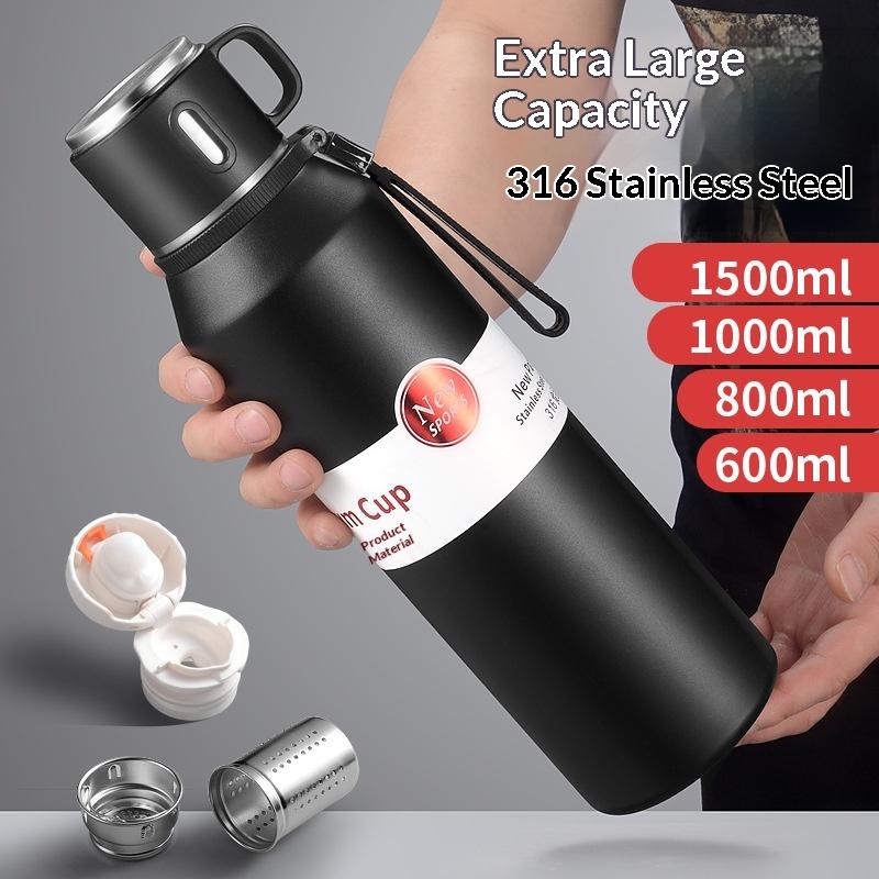 316 Stainless Steel Water Bottle 800ml Large CapacitySports Water Bottle Gifts for Men Stainless Steel Bottle Insulated Coffee